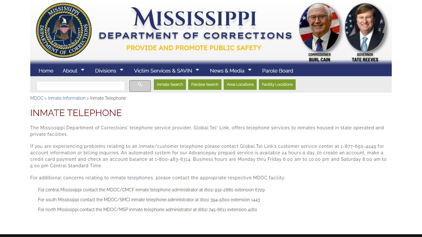 Inmate Telephone - MS